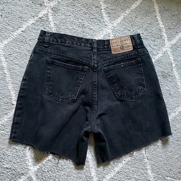 Black Vintage High Waisted Jean Shorts - Picture 2 of 4